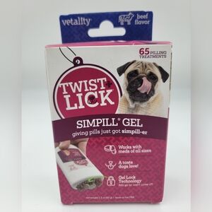 Vetality Twist & Lick SimPill Gel Hides Pill for Dogs Beef Flavor 2.3oz